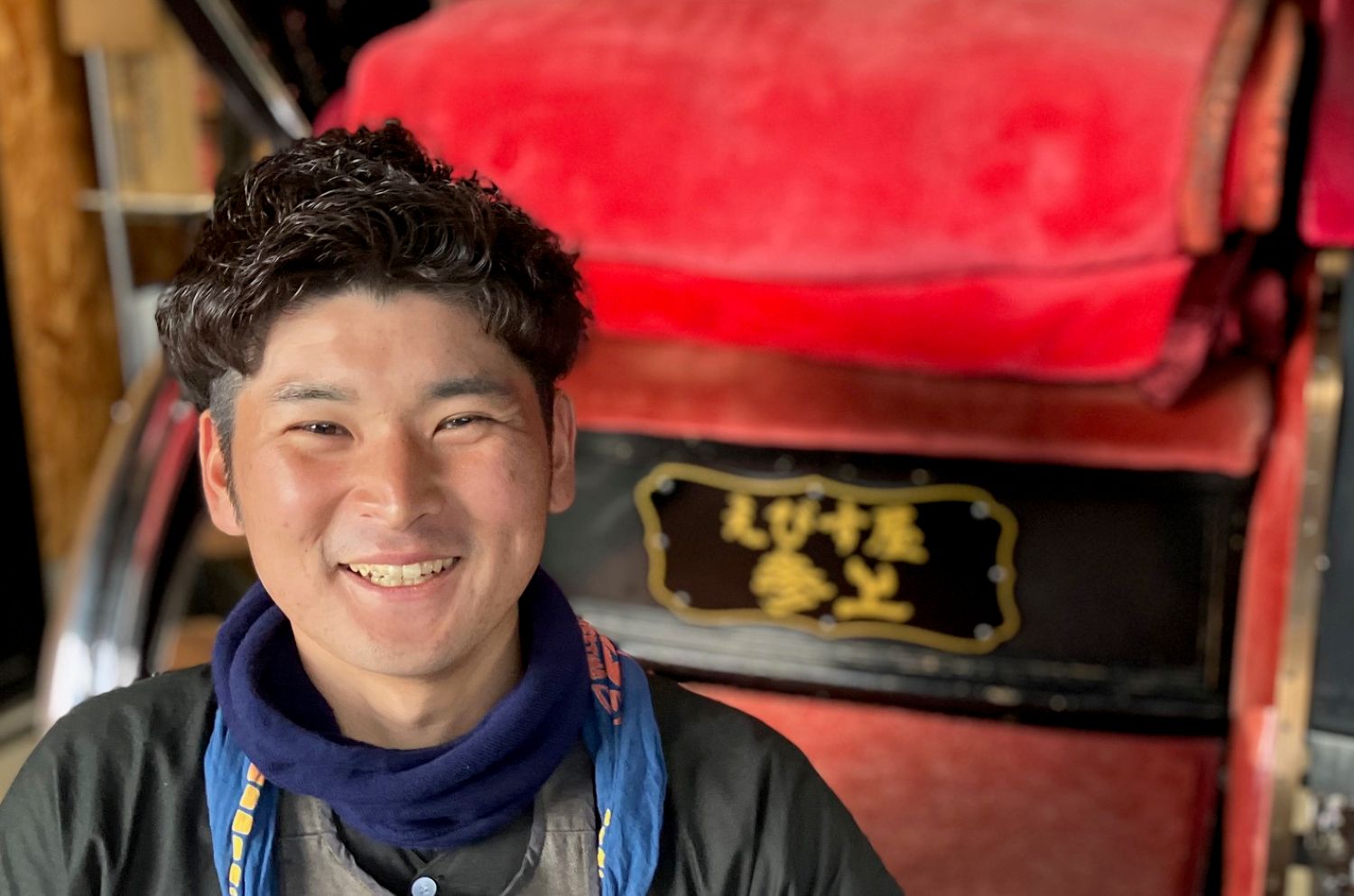 人力車えびす屋 湯布院店の俥夫、廣瀬翔の顔写真